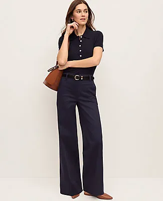 Ann Taylor The Modern Wide-Leg Pant in Cotton Blend sold by Ann Taylor product image thumbnail 4