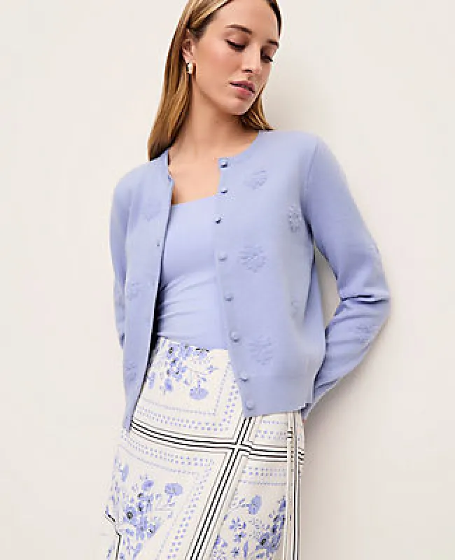 Ann Taylor Floral Jacquard Ann Cardigan sold by Ann Taylor