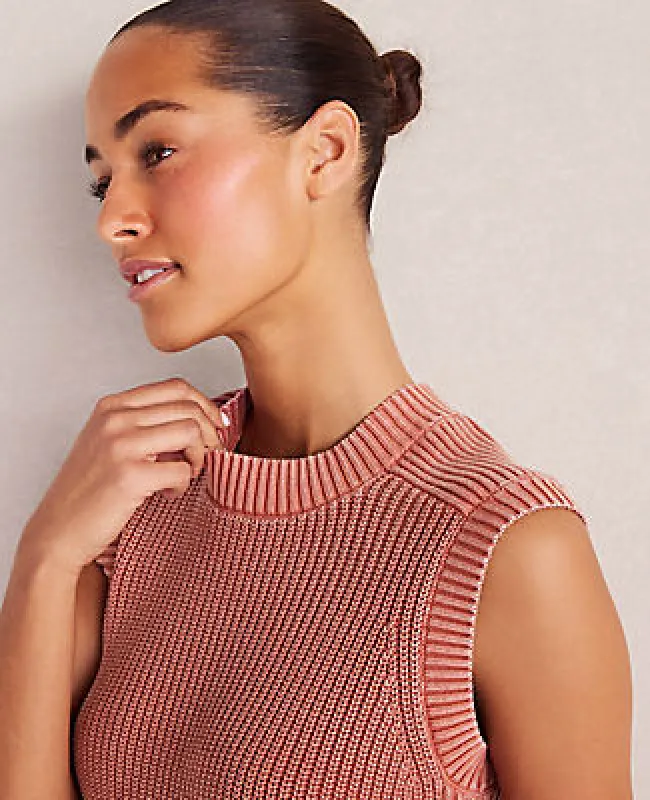 Ann Taylor Haven Well Within Garment-Dyed Cotton Shaker Sleeveless Sweater sold by Ann Taylor