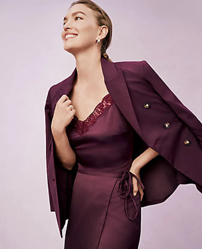 Ann Taylor Petite Lace Trim V-Neck Tank Top sold by Ann Taylor