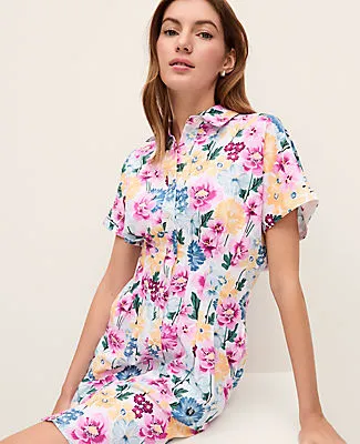 Ann Taylor Petite Weekend Collection Floral Linen Blend Shirtdress sold by Ann Taylor
