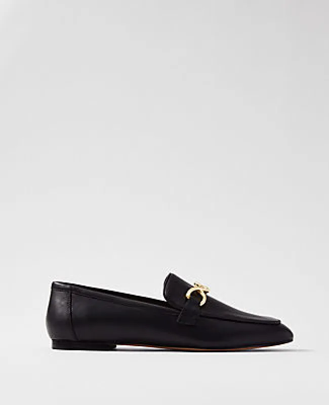 Ann Taylor Hardware Embellished Leather Loafer sold by Ann Taylor