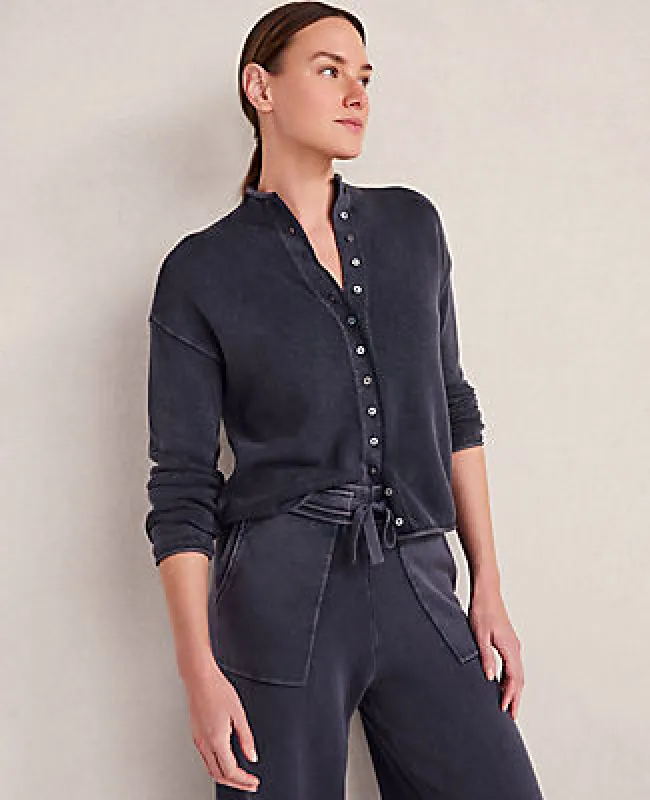 Ann Taylor Haven Well Within Organic Cotton Roll Neck Cardigan sold by Ann Taylor