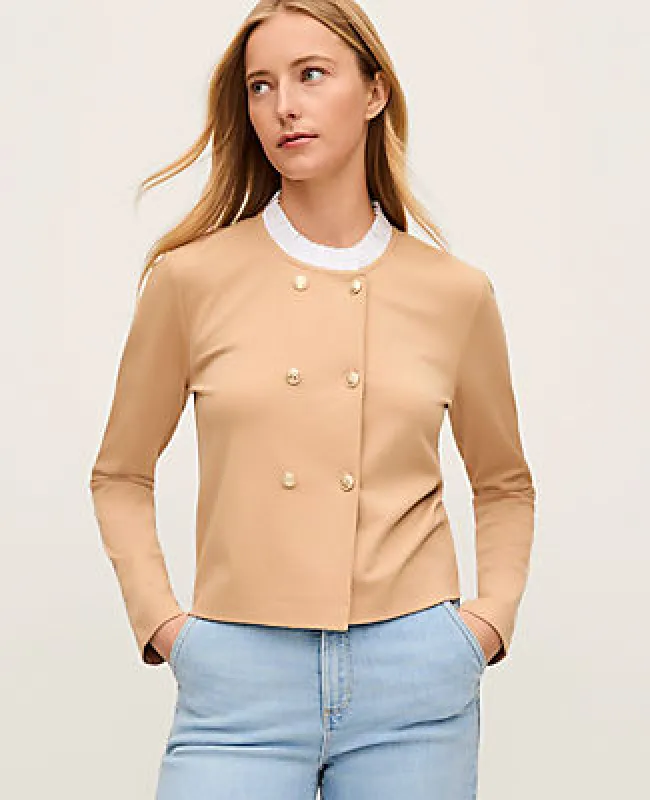 Ann Taylor Petite Ruffle Collar Knit Jacket sold by Ann Taylor