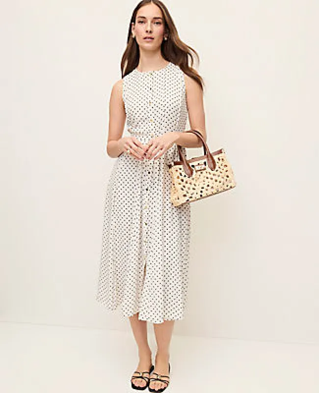 Ann Taylor Micro Dot Flare Dress made by Ann Taylor