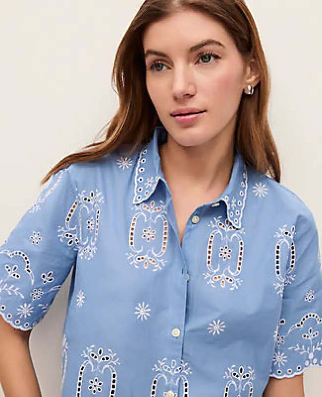 Ann Taylor Weekend Collection Eyelet Blouse sold by Ann Taylor