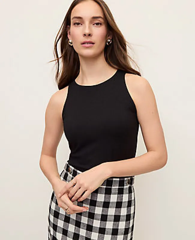 Ann Taylor Crew Neck Halter Tank Top made by Ann Taylor