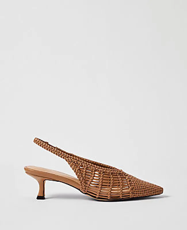 Ann Taylor Woven Nip Toe Slingback Pump made by Ann Taylor