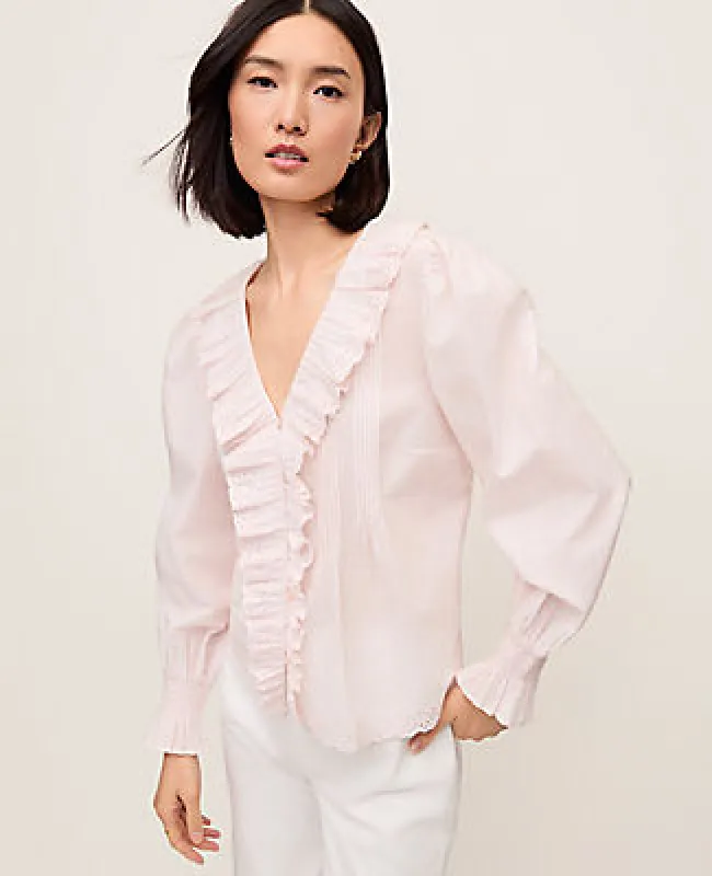 Ann Taylor Ruffle Trim Blouse made by Ann Taylor