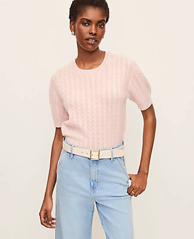 Ann Taylor Cashmere Cable Stitch Wedge Tee sold by Ann Taylor