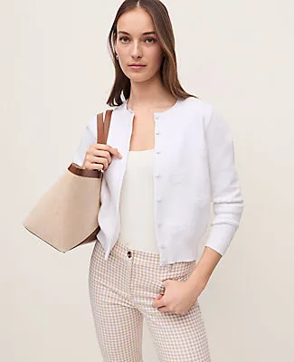 Ann Taylor Floral Jacquard Ann Cardigan sold by Ann Taylor