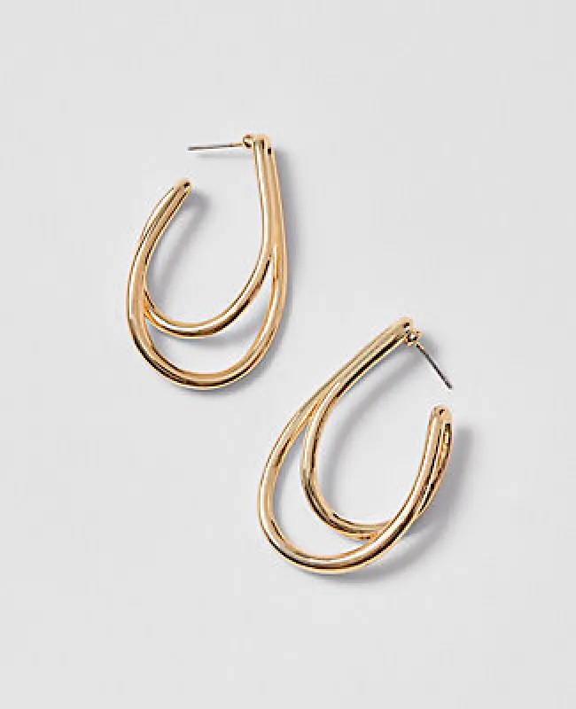 Ann Taylor Double Hoop Drop Earrings sold by Ann Taylor