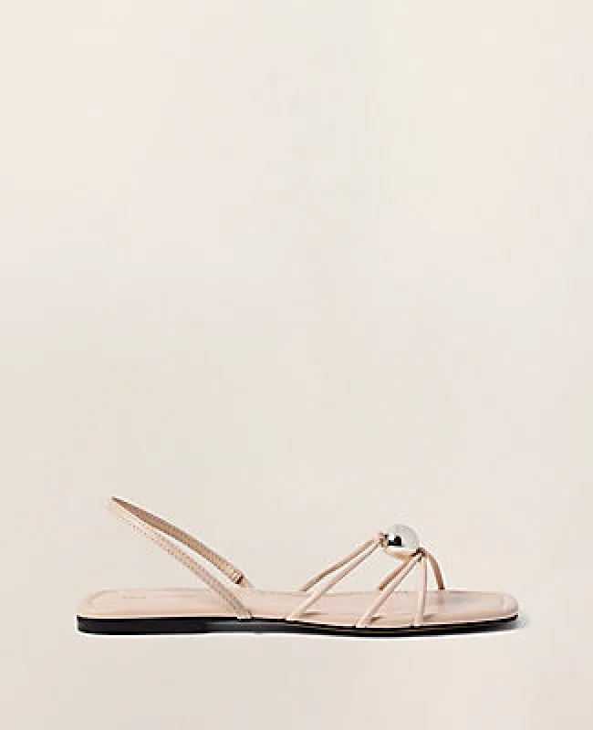 Ann Taylor Leather Hardware Embellished Sandal made by Ann Taylor