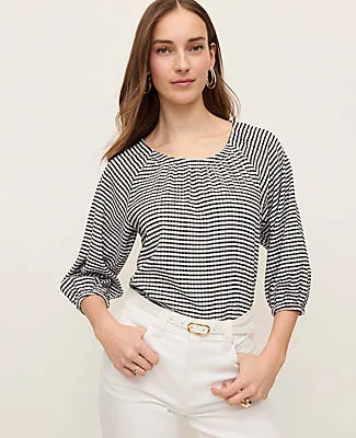 Ann Taylor Gingham Raglan Blouse sold by Ann Taylor