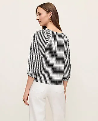 Ann Taylor Gingham Raglan Blouse sold by Ann Taylor product image thumbnail 2