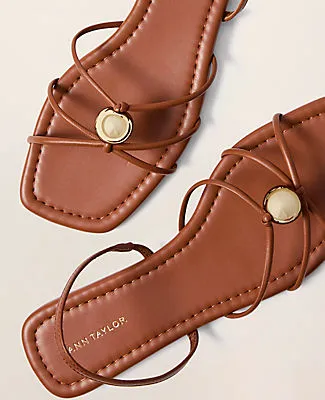 Ann Taylor Leather Hardware Embellished Sandal sold by Ann Taylor