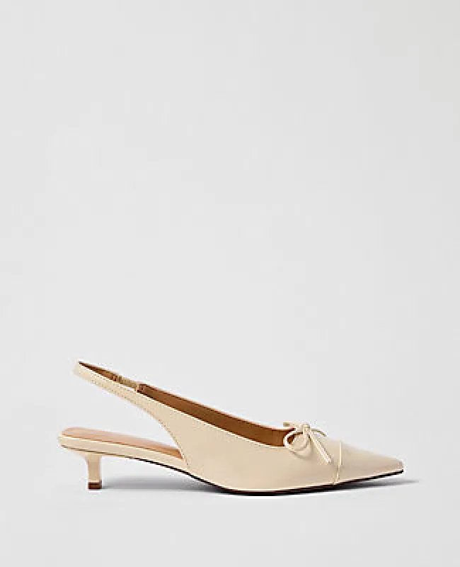 Ann Taylor Patent Leather Bow Slingback Pump made by Ann Taylor