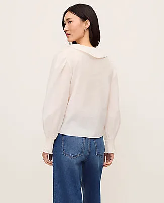Ann Taylor Ruffle Trim Blouse sold by Ann Taylor product image thumbnail 2