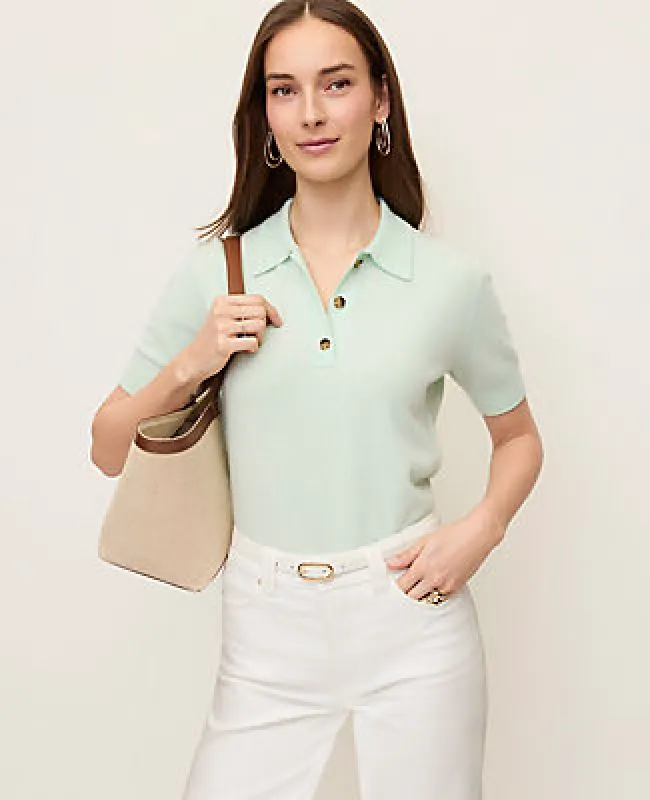 Ann Taylor Cashmere Polo Sweater made by Ann Taylor