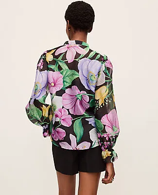 Ann Taylor Floral Ruffle Trim Blouse sold by Ann Taylor product image thumbnail 2