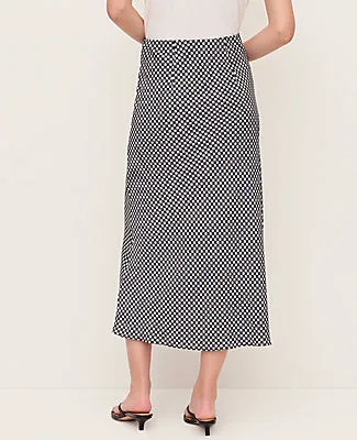 Ann Taylor Gingham Bias Midi Slip Skirt sold by Ann Taylor product image thumbnail 3
