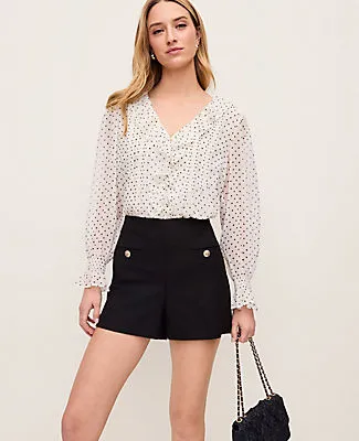 Ann Taylor Micro Dot Ruffle Trim Blouse sold by Ann Taylor product image thumbnail 3