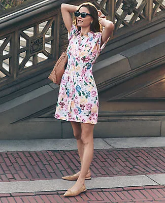 Ann Taylor Petite Weekend Collection Floral Linen Blend Shirtdress sold by Ann Taylor product image thumbnail 4