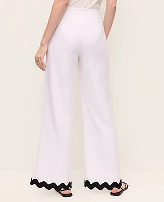 Ann Taylor The Petite Wide Leg Pant in Linen Blend sold by Ann Taylor product image thumbnail 3