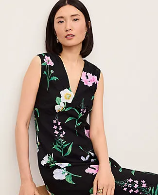 Ann Taylor Floral Linen Blend Midi Dress sold by Ann Taylor product image thumbnail 3