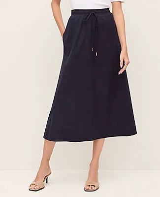 Ann Taylor Petite Weekend Collection Drawstring Waist Midi Skirt sold by Ann Taylor product image thumbnail 2