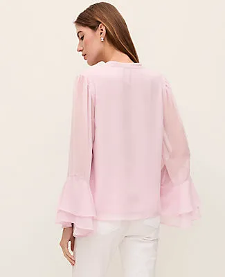 Ann Taylor Petite Weekend Collection Ruffle Sleeve Blouse sold by Ann Taylor product image thumbnail 2
