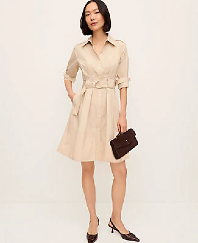 Ann Taylor Petite Flare Pocket Shirtdress made by Ann Taylor
