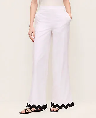 Ann Taylor The Petite Wide Leg Pant in Linen Blend sold by Ann Taylor product image thumbnail 2