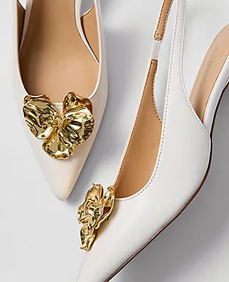 Ann Taylor Flower Leather Slingback Pump sold by Ann Taylor product image thumbnail 2