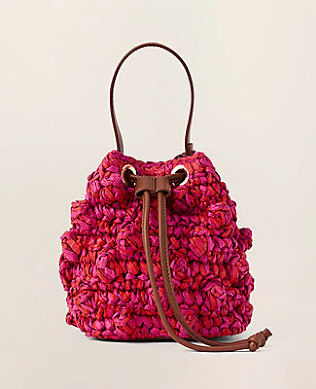 Ann Taylor Straw Drawstring Crossbody sold by Ann Taylor
