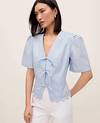 Ann Taylor Tie Front Blouse sold by Ann Taylor