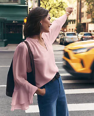 Ann Taylor Petite Weekend Collection Ruffle Sleeve Blouse sold by Ann Taylor product image thumbnail 3