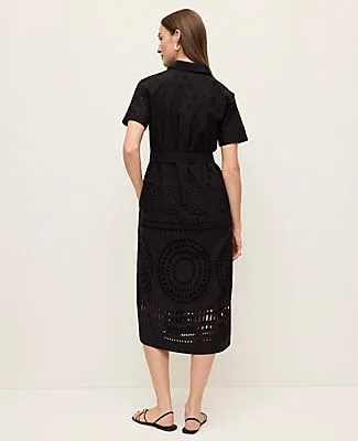 Ann Taylor Blted Eyelet Midi Shirtdress sold by Ann Taylor product image thumbnail 2