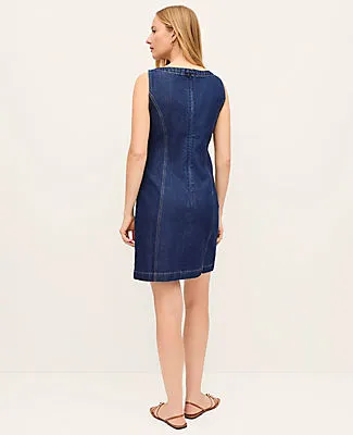Ann Taylor Petite Denim Boatneck Shift Dress sold by Ann Taylor product image thumbnail 2