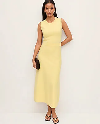 Ann Taylor Petite Scalloped Midi Sweater Dress sold by Ann Taylor