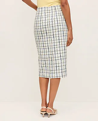 Ann Taylor The Petite Column Midi Skirt in Plaid Tweed sold by Ann Taylor product image thumbnail 3