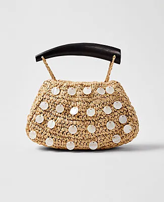 Ann Taylor Pearl Embellished Raffia Clutch sold by Ann Taylor