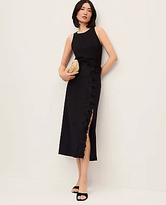 Ann Taylor Lace Trim Linen Blend Midi Skirt sold by Ann Taylor