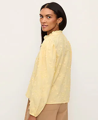 Ann Taylor Embroidered Ruffle Collar Shirt sold by Ann Taylor product image thumbnail 2