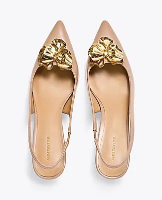 Ann Taylor Flower Leather Slingback Pump sold by Ann Taylor product image thumbnail 3