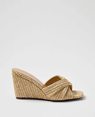 Ann Taylor Straw Wedge Sandal sold by Ann Taylor