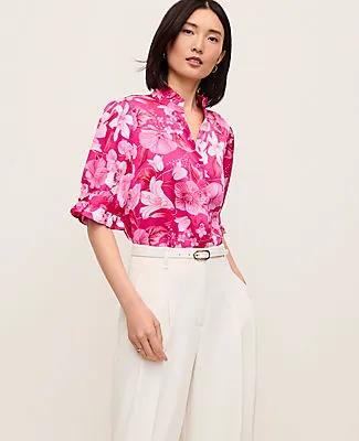 Ann Taylor Floral Ruffle Collar Blouse sold by Ann Taylor