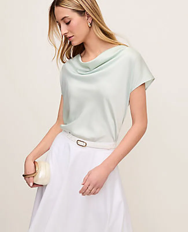 Ann Taylor Satin Cowl Neck Top sold by Ann Taylor