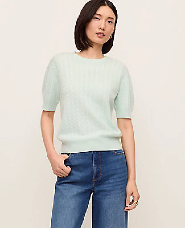 Ann Taylor Cashmere Cable Stitch Wedge Tee sold by Ann Taylor