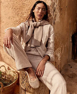 Ann Taylor Haven Well Within The Daily Shirt in Everweave Linen Stripe sold by Ann Taylor product image thumbnail 5